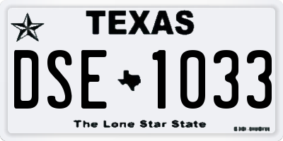 TX license plate DSE1033