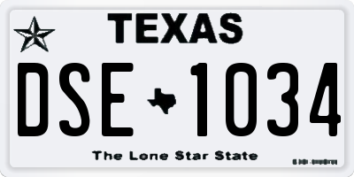 TX license plate DSE1034