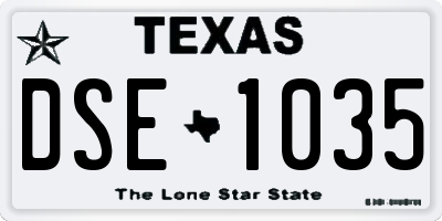 TX license plate DSE1035