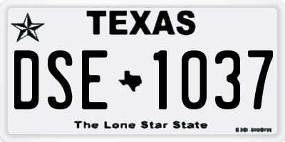 TX license plate DSE1037