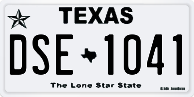 TX license plate DSE1041