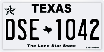 TX license plate DSE1042