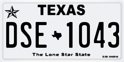 TX license plate DSE1043