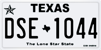 TX license plate DSE1044