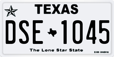 TX license plate DSE1045