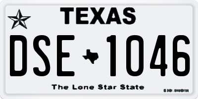 TX license plate DSE1046