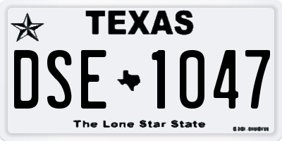 TX license plate DSE1047