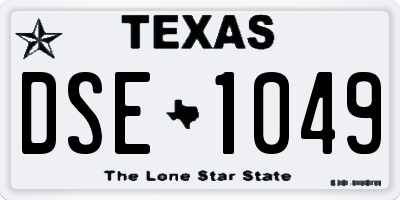 TX license plate DSE1049