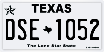 TX license plate DSE1052