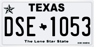 TX license plate DSE1053