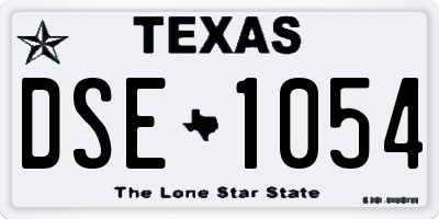 TX license plate DSE1054