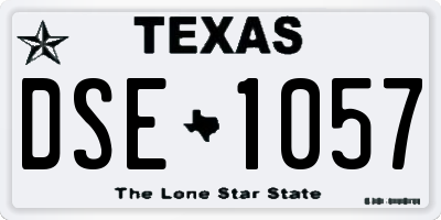 TX license plate DSE1057