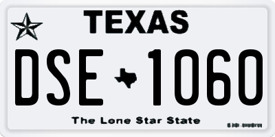 TX license plate DSE1060