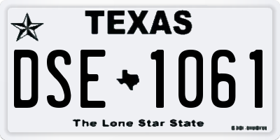 TX license plate DSE1061