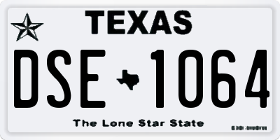 TX license plate DSE1064