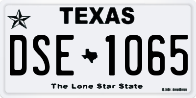 TX license plate DSE1065