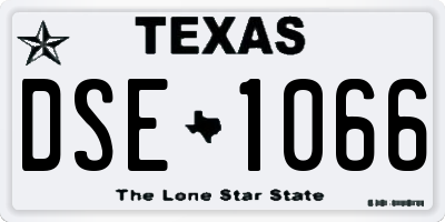 TX license plate DSE1066