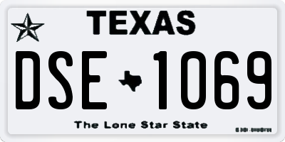 TX license plate DSE1069