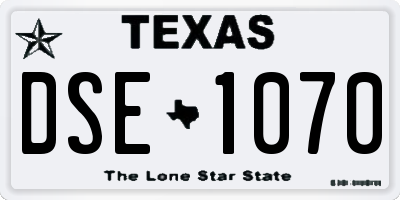 TX license plate DSE1070