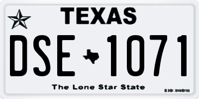 TX license plate DSE1071