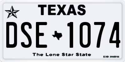 TX license plate DSE1074