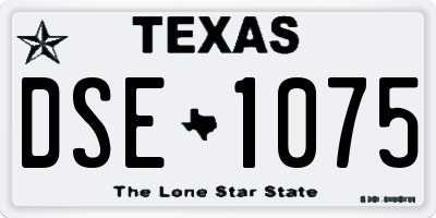 TX license plate DSE1075
