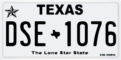 TX license plate DSE1076