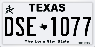 TX license plate DSE1077
