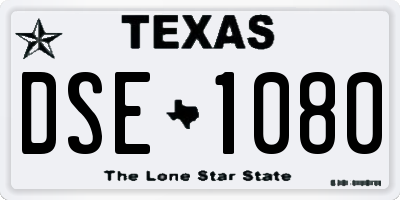 TX license plate DSE1080
