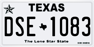 TX license plate DSE1083