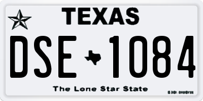 TX license plate DSE1084