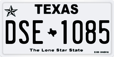 TX license plate DSE1085