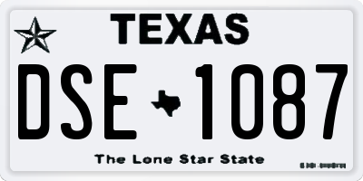 TX license plate DSE1087