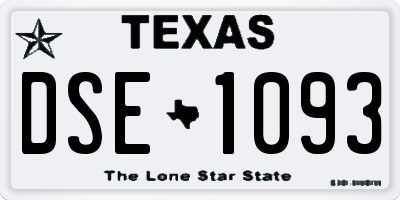 TX license plate DSE1093