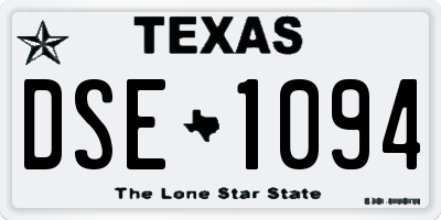 TX license plate DSE1094