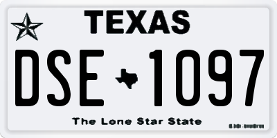 TX license plate DSE1097