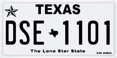 TX license plate DSE1101