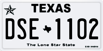 TX license plate DSE1102