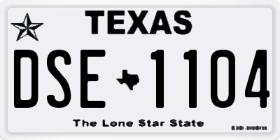 TX license plate DSE1104