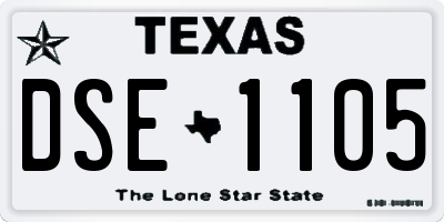TX license plate DSE1105