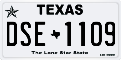 TX license plate DSE1109