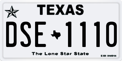 TX license plate DSE1110