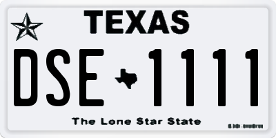 TX license plate DSE1111