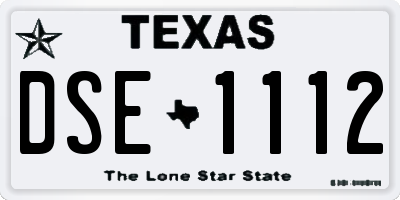 TX license plate DSE1112