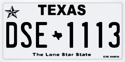 TX license plate DSE1113