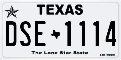 TX license plate DSE1114