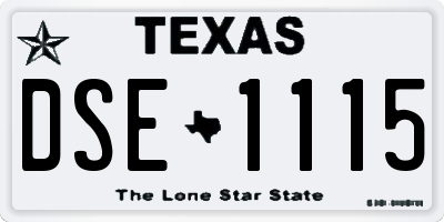 TX license plate DSE1115