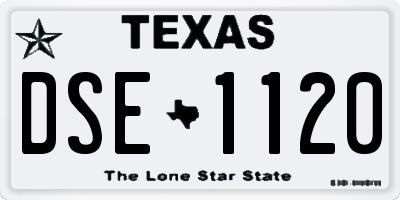 TX license plate DSE1120