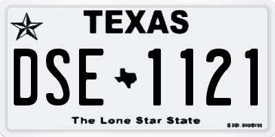 TX license plate DSE1121