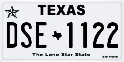 TX license plate DSE1122